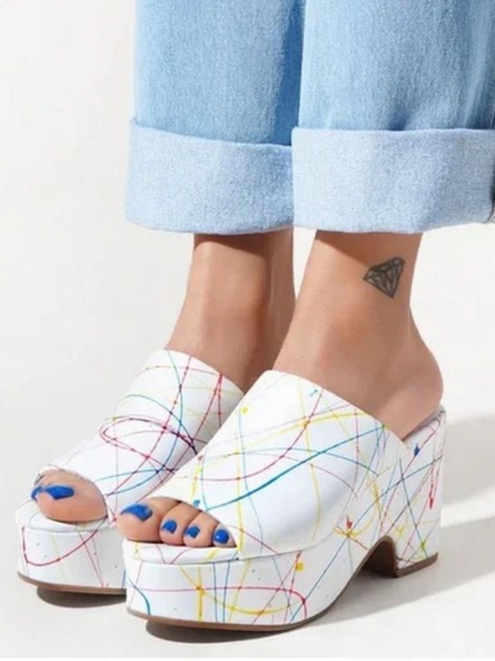 Charlotte Stone splatter platform sandals. size 10, worn once